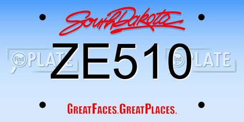 ZE510 South Dakota License Plate