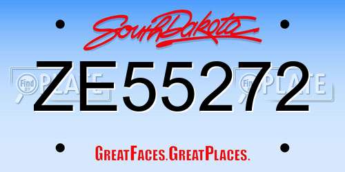 ZE55272 South Dakota License Plate