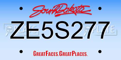 ZE5S277 South Dakota License Plate