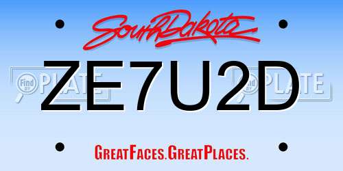 ZE7U2D South Dakota License Plate