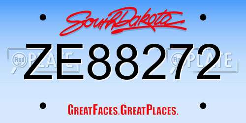 ZE88272 South Dakota License Plate