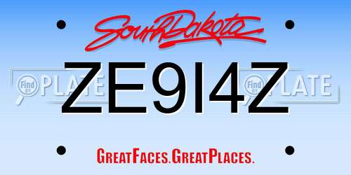 ZE9I4Z South Dakota License Plate