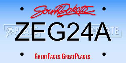 ZEG24A South Dakota License Plate