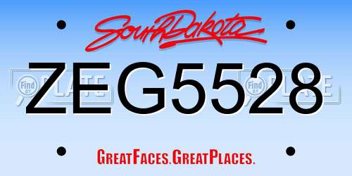 ZEG5528 South Dakota License Plate