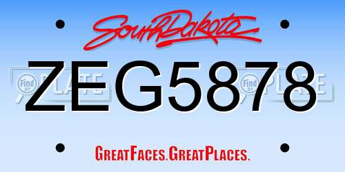 ZEG5878 South Dakota License Plate