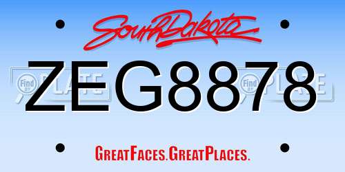 ZEG8878 South Dakota License Plate