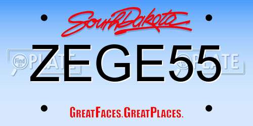 ZEGE55 South Dakota License Plate