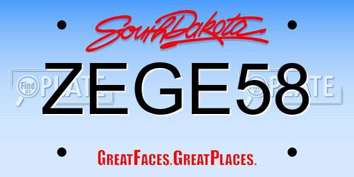 ZEGE58 South Dakota License Plate