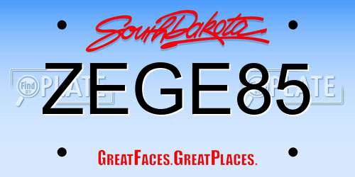 ZEGE85 South Dakota License Plate