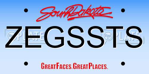 ZEGSSTS South Dakota License Plate