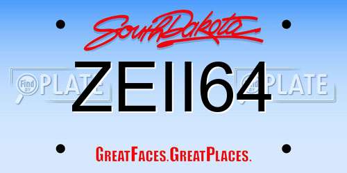 ZEII64 South Dakota License Plate