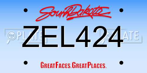 ZEL424 South Dakota License Plate