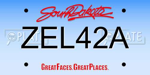 ZEL42A South Dakota License Plate