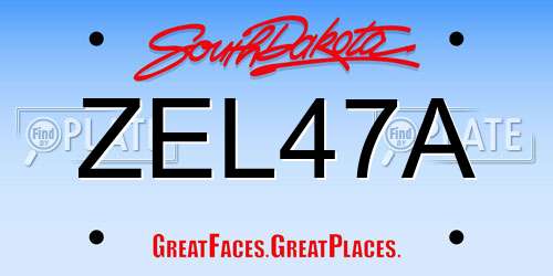 ZEL47A South Dakota License Plate