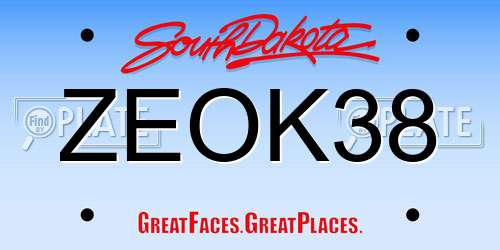 ZEOK38 South Dakota License Plate