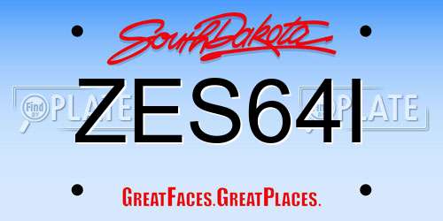 ZES64I South Dakota License Plate