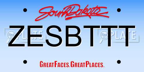 ZESBTTT South Dakota License Plate