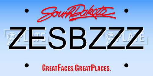 ZESBZZZ South Dakota License Plate