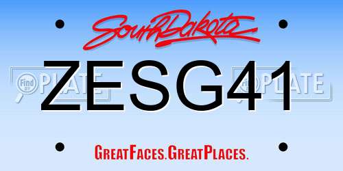 ZESG41 South Dakota License Plate