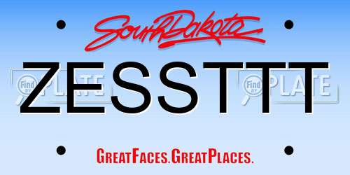 ZESSTTT South Dakota License Plate