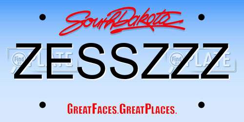 ZESSZZZ South Dakota License Plate
