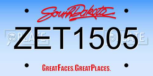 ZET1505 South Dakota License Plate