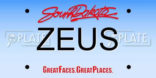 ZEUS South Dakota License Plate