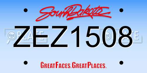 ZEZ1508 South Dakota License Plate