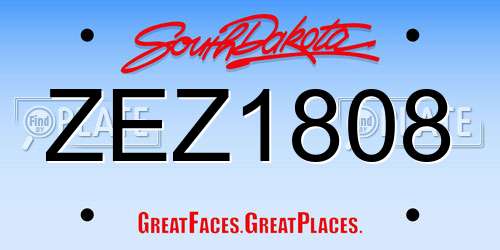 ZEZ1808 South Dakota License Plate