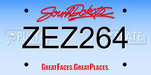 ZEZ264 South Dakota License Plate