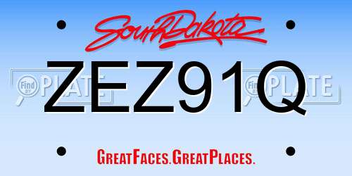 ZEZ91Q South Dakota License Plate