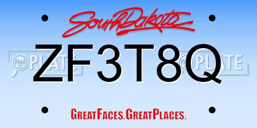 ZF3T8Q South Dakota License Plate