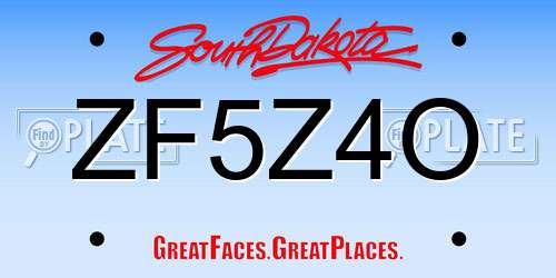 ZF5Z4O South Dakota License Plate
