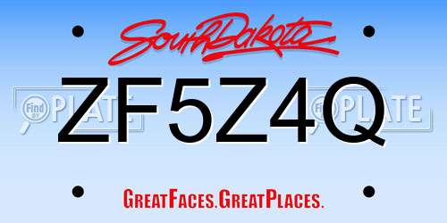 ZF5Z4Q South Dakota License Plate