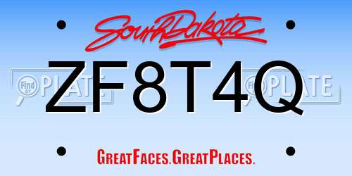 ZF8T4Q South Dakota License Plate