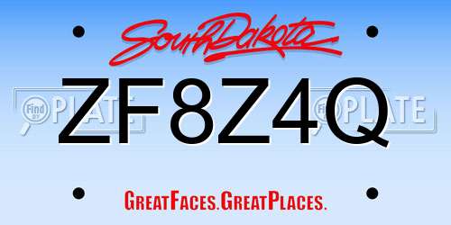 ZF8Z4Q South Dakota License Plate