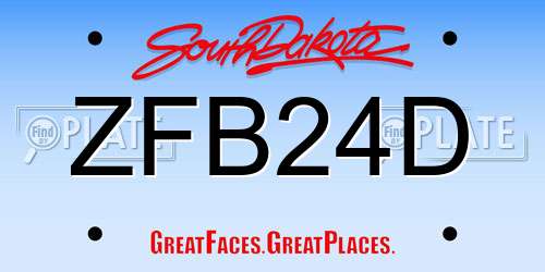 ZFB24D South Dakota License Plate