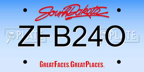 ZFB24O South Dakota License Plate