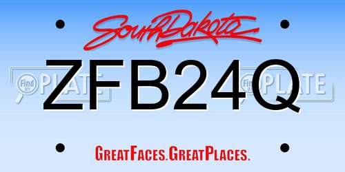 ZFB24Q South Dakota License Plate