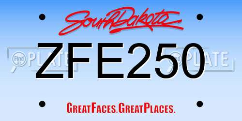 ZFE250 South Dakota License Plate