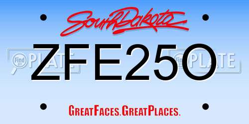 ZFE25O South Dakota License Plate