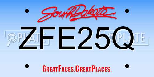 ZFE25Q South Dakota License Plate