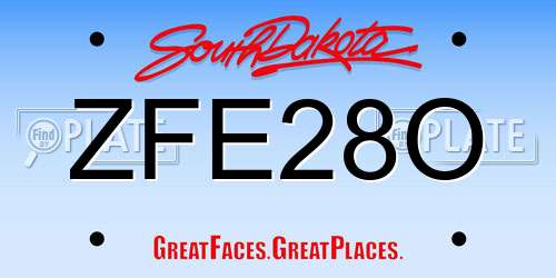 ZFE28O South Dakota License Plate