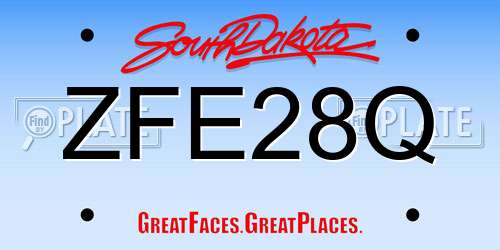 ZFE28Q South Dakota License Plate