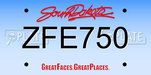 ZFE750 South Dakota License Plate