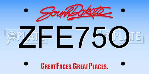 ZFE75O South Dakota License Plate