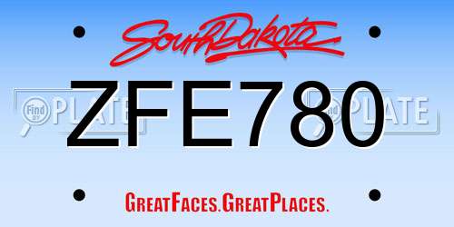 ZFE780 South Dakota License Plate