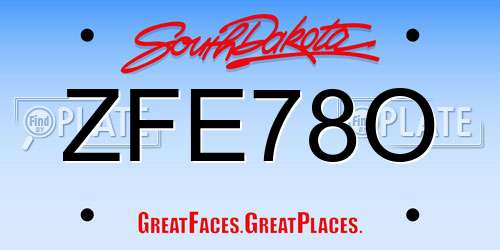 ZFE78O South Dakota License Plate