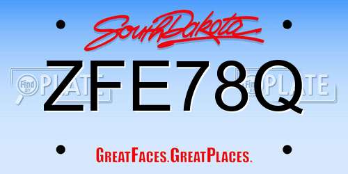 ZFE78Q South Dakota License Plate