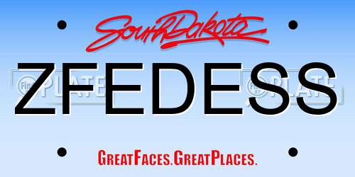 ZFEDESS South Dakota License Plate